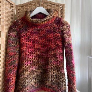 Vintage Y2K 90s chunky knit roll neck jumper